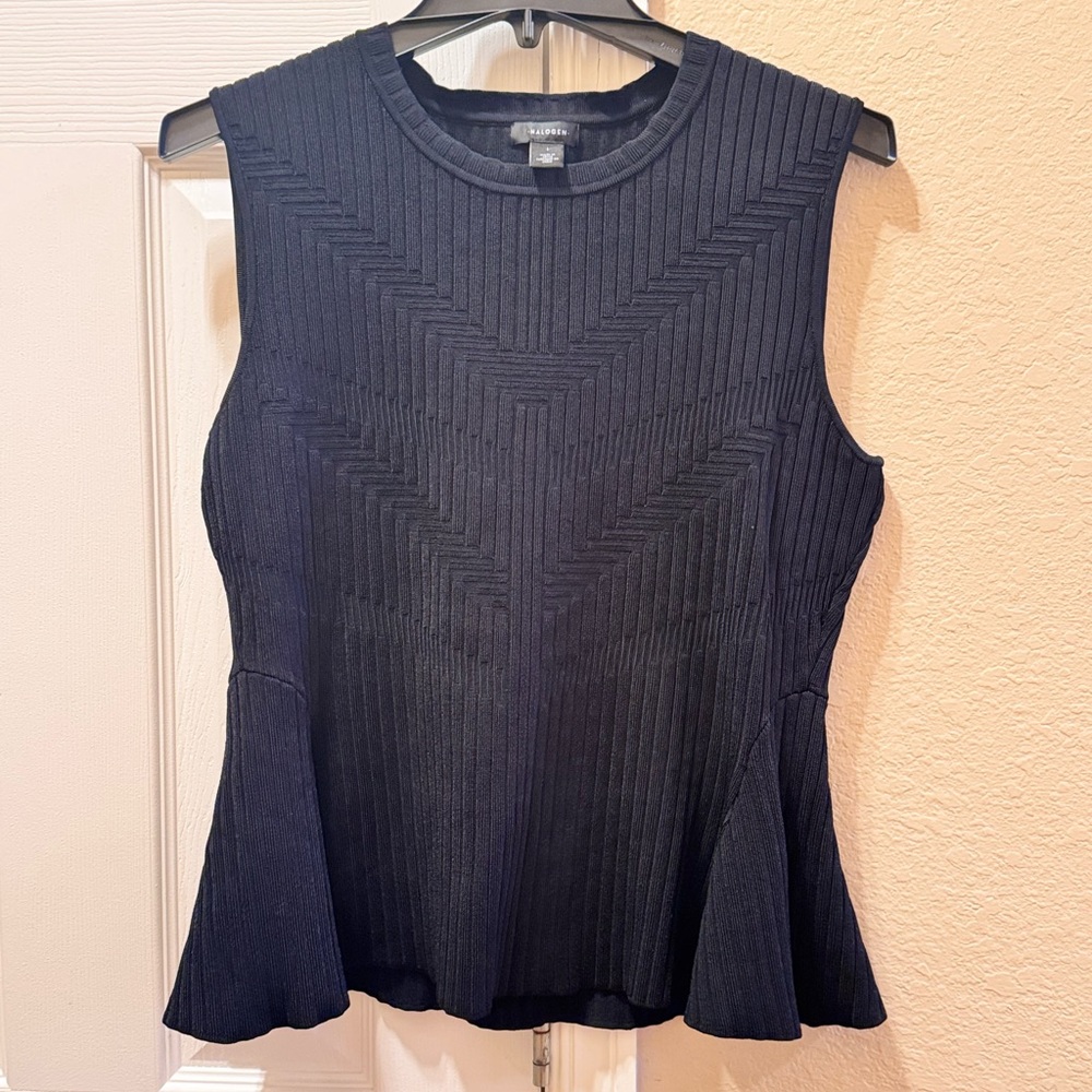 Black Sleeveless Ribbed Top